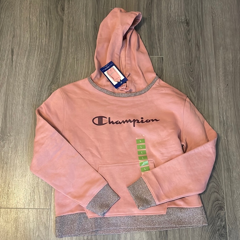 Champion pink hoodie size L